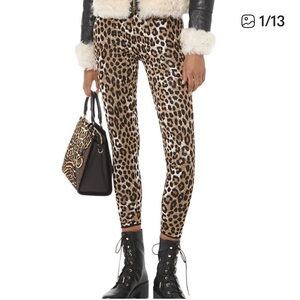 MICHAEL KORS Brown and Cream Leopard Print Pull On Skinny Jegging Pants S NWOT